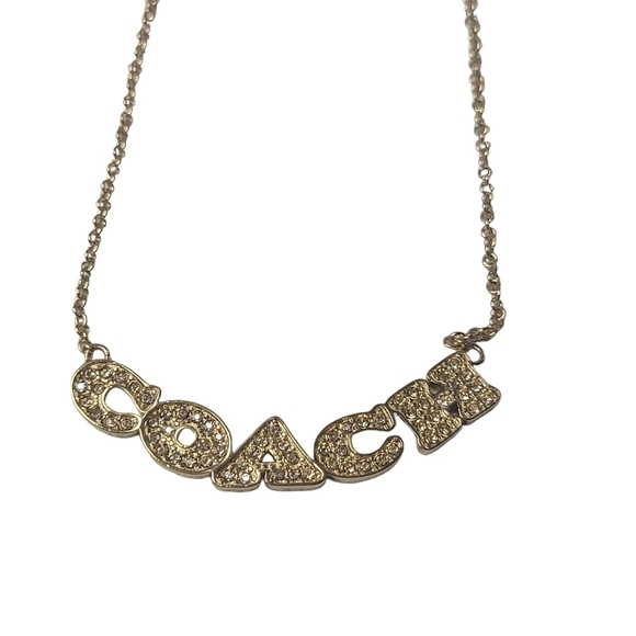 Coach Goldtone Pavé Necklace NWT - Picture 1 of 7